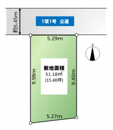 区画図　区画図　土地面積：51.18平米（15.48坪）